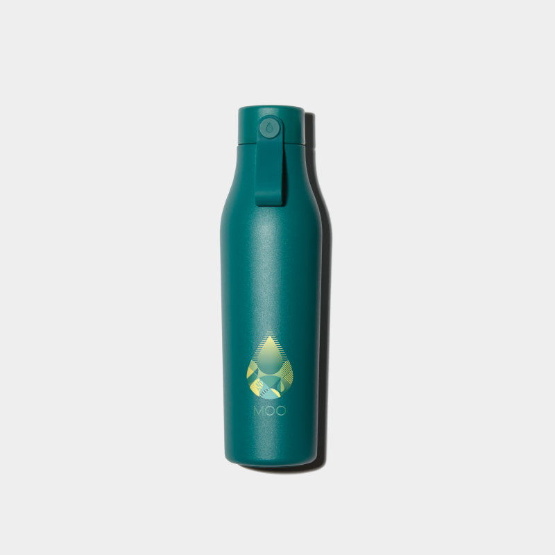 Show details for Sample MOO Water Bottle - Alpine Green - One-sided Printing